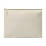 Toilettas van kunstleer met ritsvak kleur naturel  negende weergave