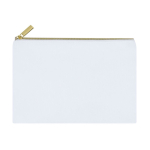 Polyester toilettas met gouden ritssluiting voor sublimatie kleur wit  negende weergave