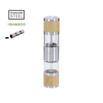 Handmatige molen voor zout en peper van bamboe en staal