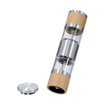 Handmatige molen voor zout en peper van bamboe en staal derde weergave