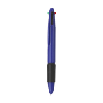 4-in-1 multicolor pen met rubberen grip kleur blauw  negende weergave