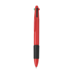 4-in-1 multicolor pen met rubberen grip kleur rood  negende weergave