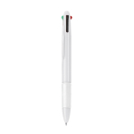 4-in-1 multicolor pen met rubberen grip kleur wit  negende weergave