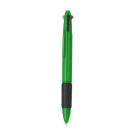 4-in-1 multicolor pen met rubberen grip kleur groen  negende weergave