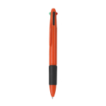 4-in-1 multicolor pen met rubberen grip kleur oranje  negende weergave