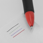 4-in-1 multicolor pen met rubberen grip vierde weergave