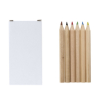 Houten potloden in kartonnen etui om te bedrukken kleur wit  negende weergave