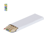 Doos met 4 houten potloden in bedrukbare verpakking