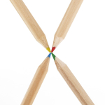 Doos met 4 houten potloden in bedrukbare verpakking zesde weergave