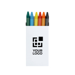 Set waskrijtjes in bedrukbare doos van gerecycled karton met jouw bedrukking