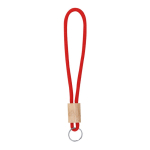 Sleutelhanger met polyester koord in kleuren met versteller kleur rood  negende weergave