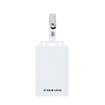 Stevige verticale badgehouder met afneembare metalen clip met jouw bedrukking