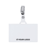 Bbadgehouder met metalen clip en afneembare sluiting met jouw bedrukking