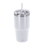 RVS thermosbeker met dubbele wand en rietje 650 ml tweede weergave