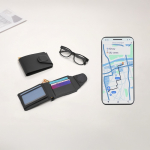 Kaarthouder-portemonnee van synthetisch leer met tracker sfeerweergave