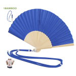 Polyester waaier met bamboe spijlen en draagkoord