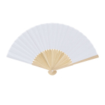 Waaier met bamboelatjes en polyester doek in kleuren kleur wit  negende weergave