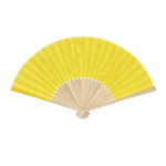 Waaier met bamboelatjes en polyester doek in kleuren kleur geel  negende weergave