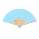 Waaier met bamboelatjes en polyester doek in kleuren kleur lichtblauw  negende weergave