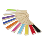 Waaier met bamboelatjes en polyester doek in kleuren vierde weergave