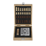 Bamboe spelset met schaakbord en etui kleur naturel  negende weergave