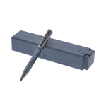 Premium metalen draaipen en navulbaar met blauwe inkt kleur marineblauw  negende weergave