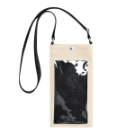 Tasje voor mobiel met transparant scherm en touchbediening kleur naturel  negende weergave