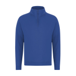 Unisex sweater met halve rits van sweatstof 280 g/m² kleur blauw  negende weergave