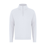 Unisex sweater met halve rits van sweatstof 280 g/m² kleur wit  negende weergave