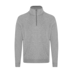 Unisex sweater met halve rits van sweatstof 280 g/m² kleur grijs  negende weergave