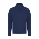 Unisex sweater met halve rits van sweatstof 280 g/m² kleur marineblauw  negende weergave