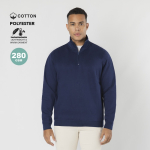 Unisex sweater met halve rits van sweatstof 280 g/m²