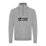 Unisex sweater met halve rits van sweatstof 280 g/m² met jouw bedrukking