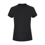 Polyester dames T-shirt met korte raglanmouwen 135 g/m² kleur zwart  negende weergave