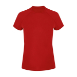 Polyester dames T-shirt met korte raglanmouwen 135 g/m² kleur rood  negende weergave