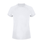 Polyester dames T-shirt met korte raglanmouwen 135 g/m² kleur wit  negende weergave