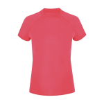 Polyester dames T-shirt met korte raglanmouwen 135 g/m² kleur neon roze  negende weergave
