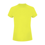 Polyester dames T-shirt met korte raglanmouwen 135 g/m² kleur neon geel  negende weergave