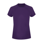 Polyester dames T-shirt met korte raglanmouwen 135 g/m² kleur paars  negende weergave