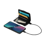 2-in-1 kaarthouder met aluminium powerbank en RFID vierde weergave
