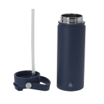 RVS thermobeker met deksel met drinkopening en rietje 550ml derde weergave