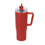 Thermobeker van gerecycled plastic met draaggreep 900 ml kleur rood  negende weergave