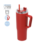 Thermobeker van gerecycled plastic met draaggreep 900 ml