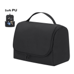 Reistoilettas van synthetisch leer met ophanghaak