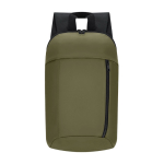 Zakelijke rugzak van synthetisch leer met ritssluiting kleur donkergroen  negende weergave