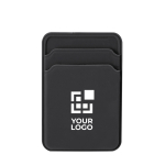 Magnetische siliconen kaarthouder voor mobiel met dubbel vak met jouw bedrukking