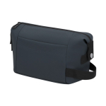 Toilettas van kunstleer met rits en zijhandgreep kleur marineblauw  negende weergave