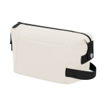 Toilettas van kunstleer met rits en zijhandgreep kleur naturel  negende weergave