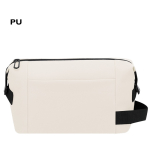 Toilettas van kunstleer met rits en zijhandgreep