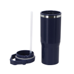 Thermobeker met dubbele wand, rietje en draaghandvat 900 ml tweede weergave